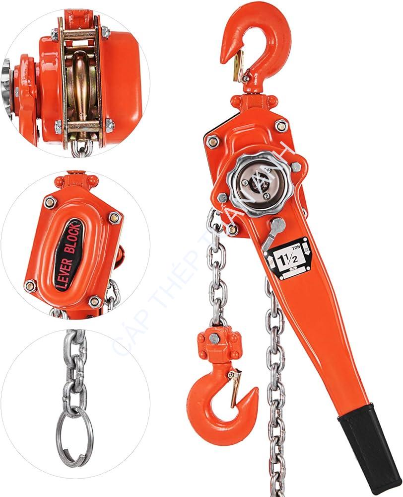 Pa lăng xích lắc tay 6 tấn Pa lăng xích lắc tay 1 tấn 3 mét