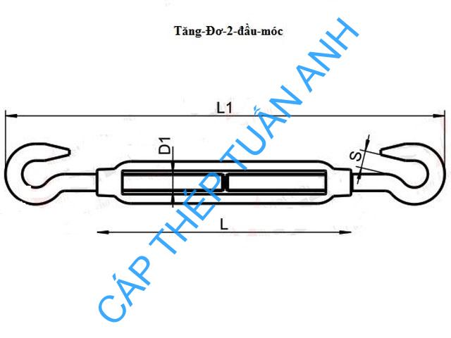 Tăng đơ cáp 2 đầu móc tang do cap 2 dau moc 1 8 tan trung quoc 4