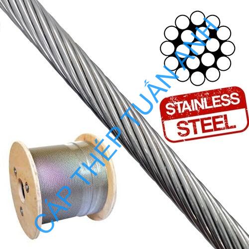 Cáp dây co viễn thông 1x19 stainless wire rope reel 1