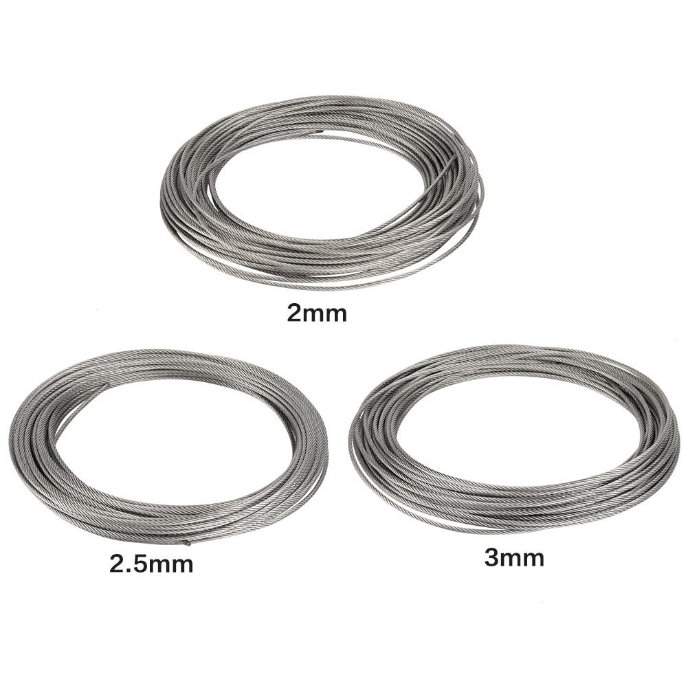 1Pc 20m 304 Stainless Steel Cable Wire Rope Hard Steel Wire for Fishing Lifting 22 53mm