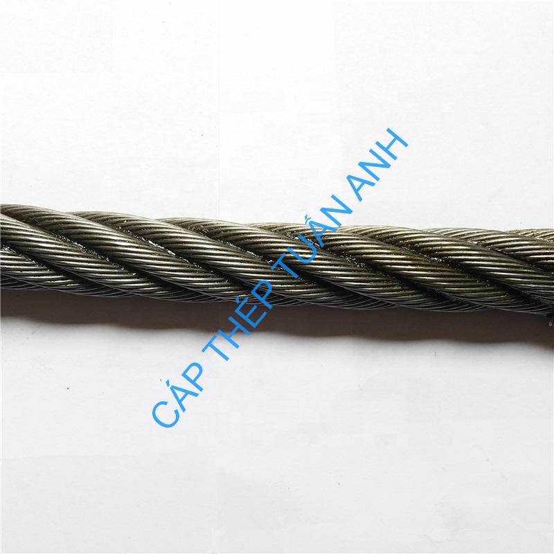 Cáp thép tải thang máy phi 12 High carbon steel 8x19 FC 10mm Ungalvanized 2