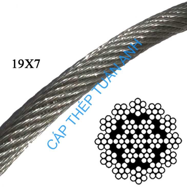 anti twist steel wire rope cable 19 x 7 18