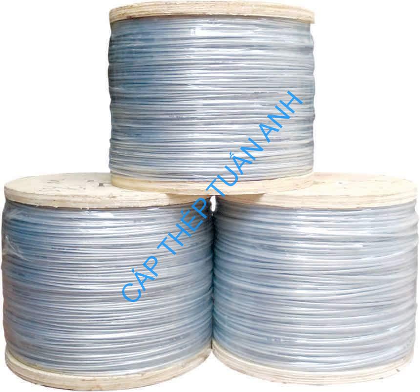 Cáp bọc nhựa 3mm dây cáp thép bọc nhựa 3mm