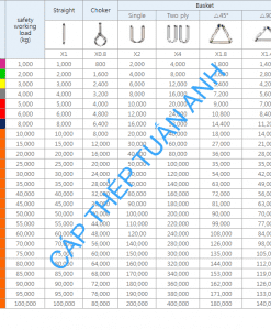 dây cáp vải bản tròn bảng tải trọng dây cáp vải bản tròn