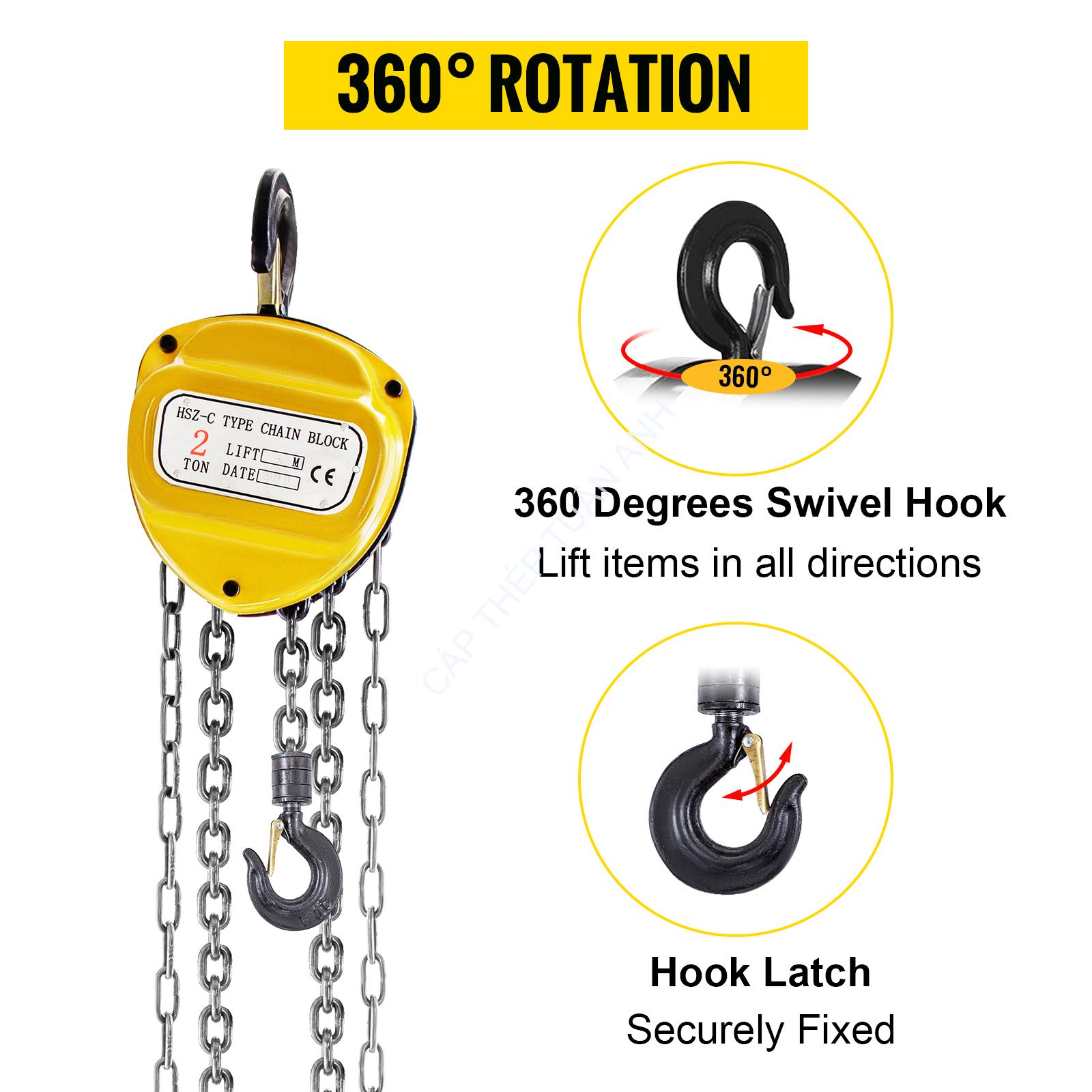 Pa lăng xích kéo tay 1 tấn 5m Pa lăng xích kéo tay 1 tấn HSZ