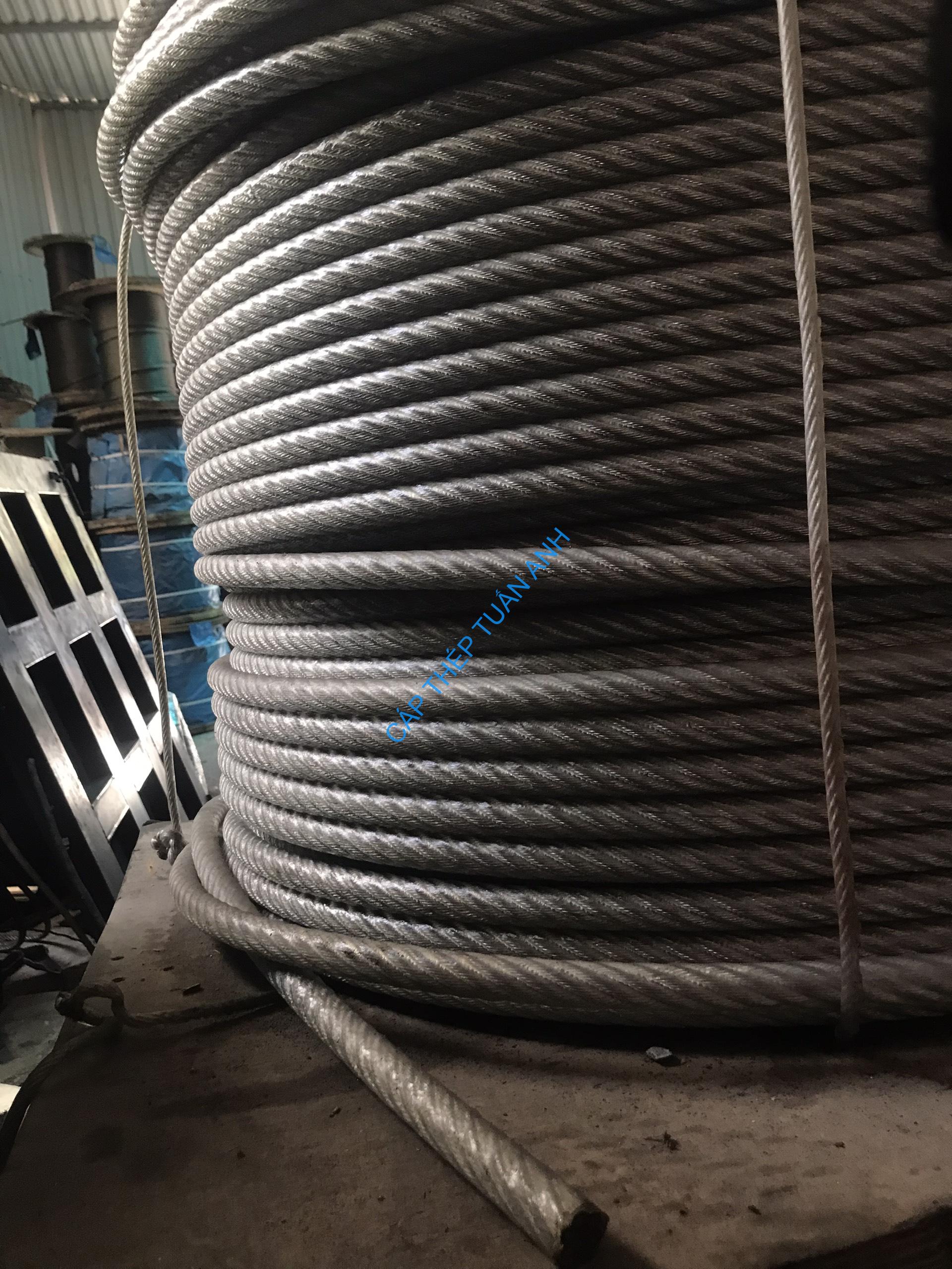 Cáp bọc nhựa phi 18 cáp thép bọc nhựa phi 18