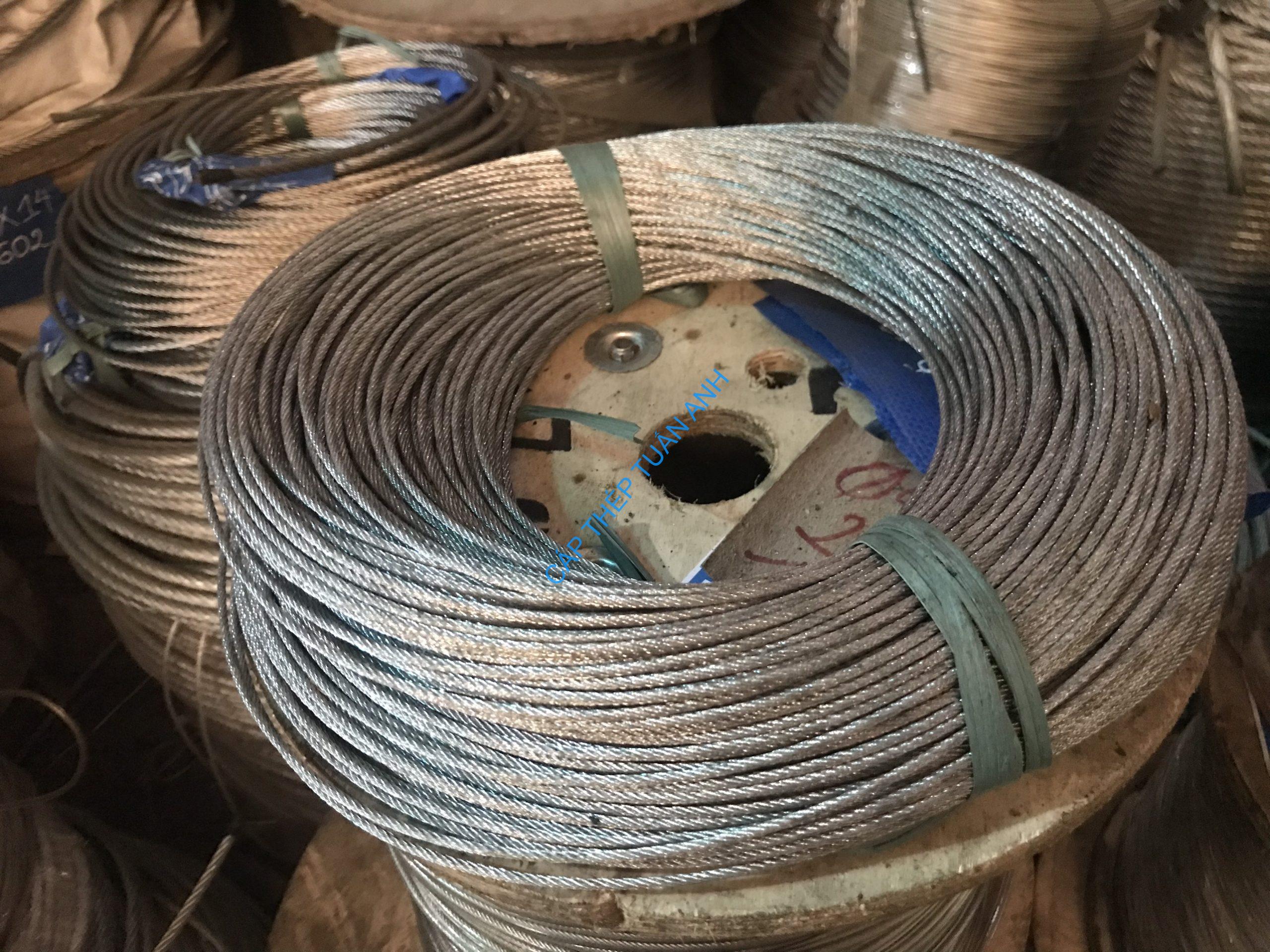 Cáp inox 3mm (6x19 FC) Cáp inox phi 3