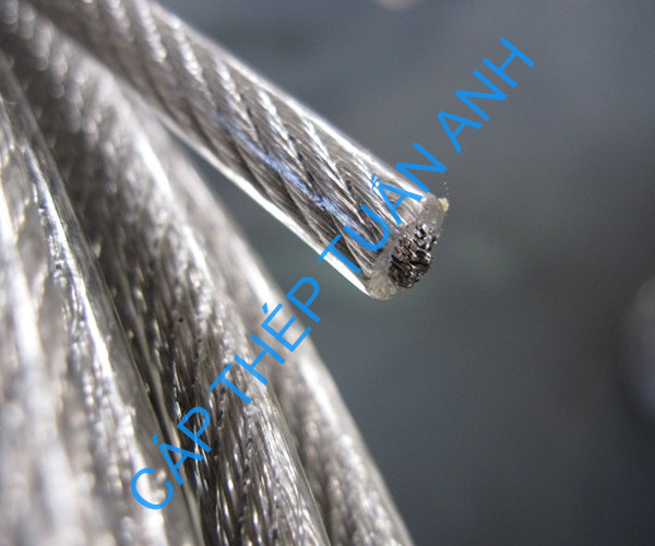 Cáp bọc nhựa phi 14 (D14MM) Cáp thép bọc nhựa