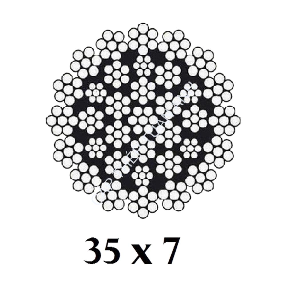 Cáp thép chống xoắn phi 36 cấu trúc cáp chống xoắn 35x7