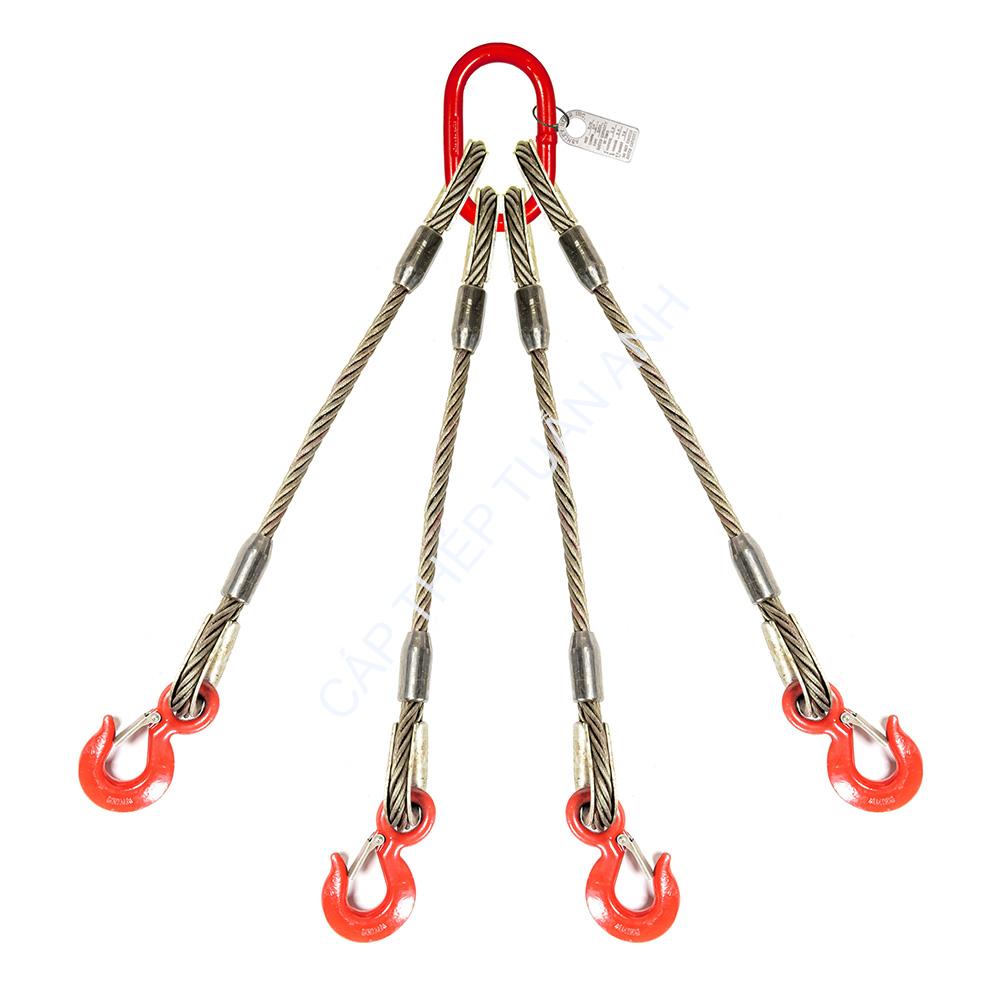 Dây cáp thép cẩu hàng Sling dây cáp thép cẩu hàng 4 chân