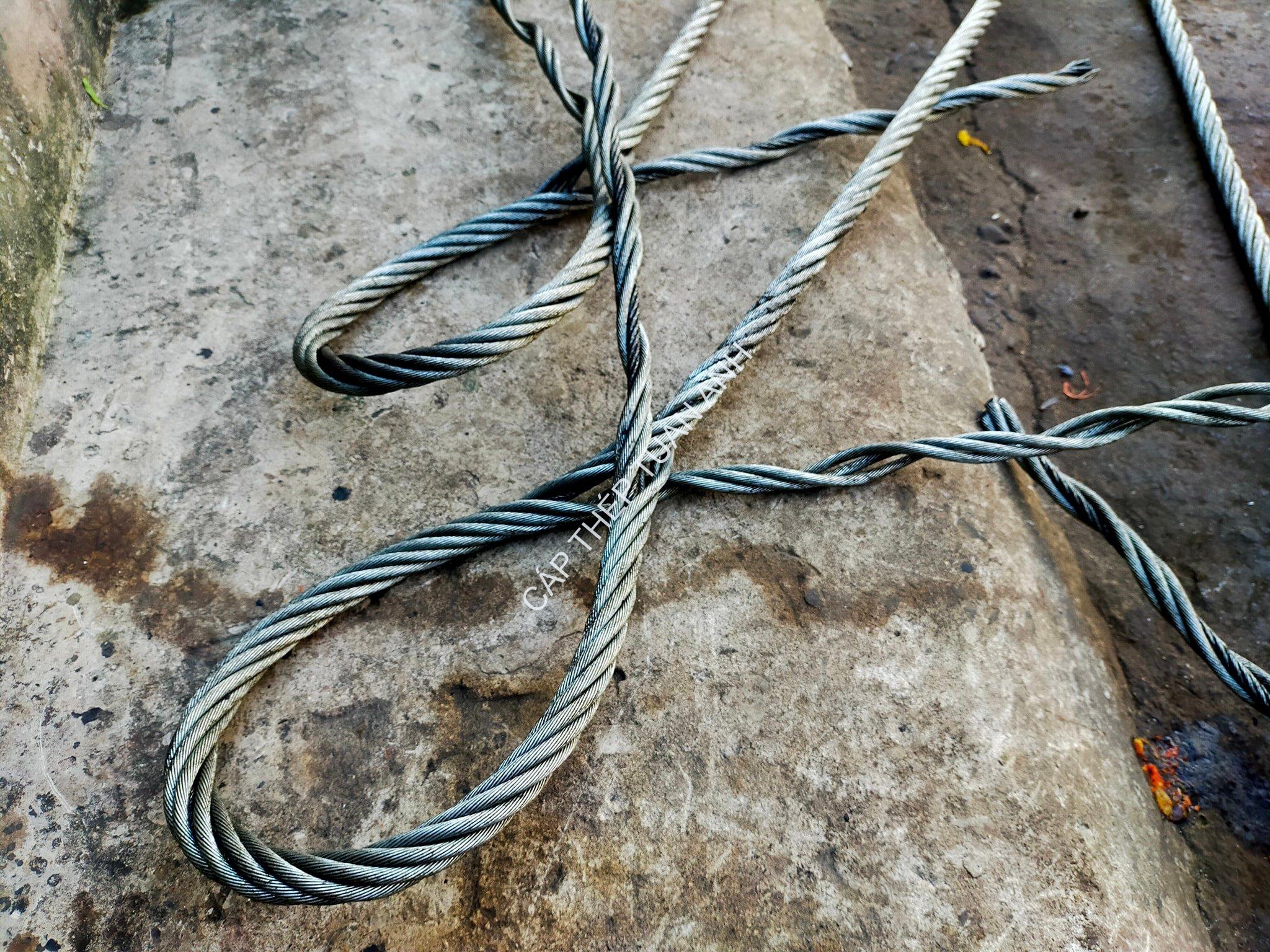 Cáp cẩu D16 bấm chì 2 đầu cáp cẩu D16 tết 2 đầu mắt mềm