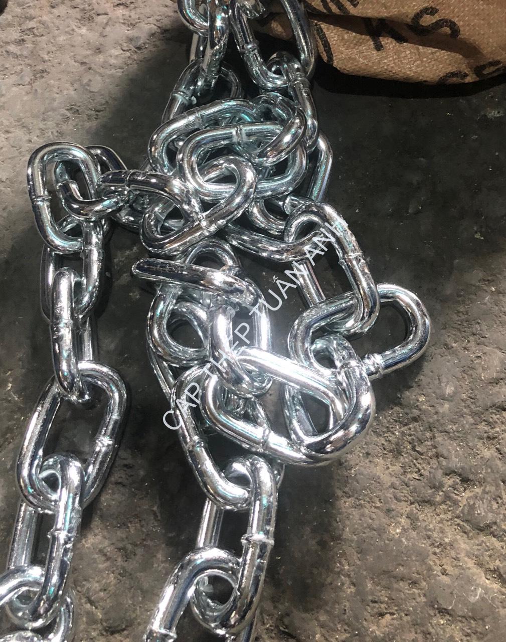 Dây xích sắt mạ kẽm phi 14mm day xich sat ma kem phi 14mm