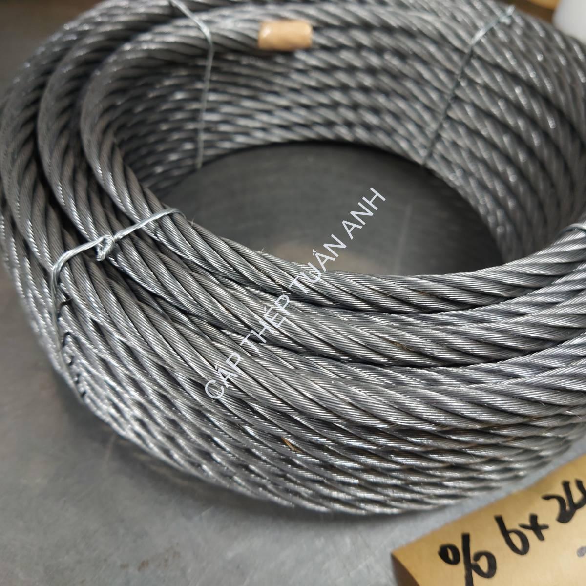 Cáp thép inox 304 phi 20mm Cáp thép lụa inox
