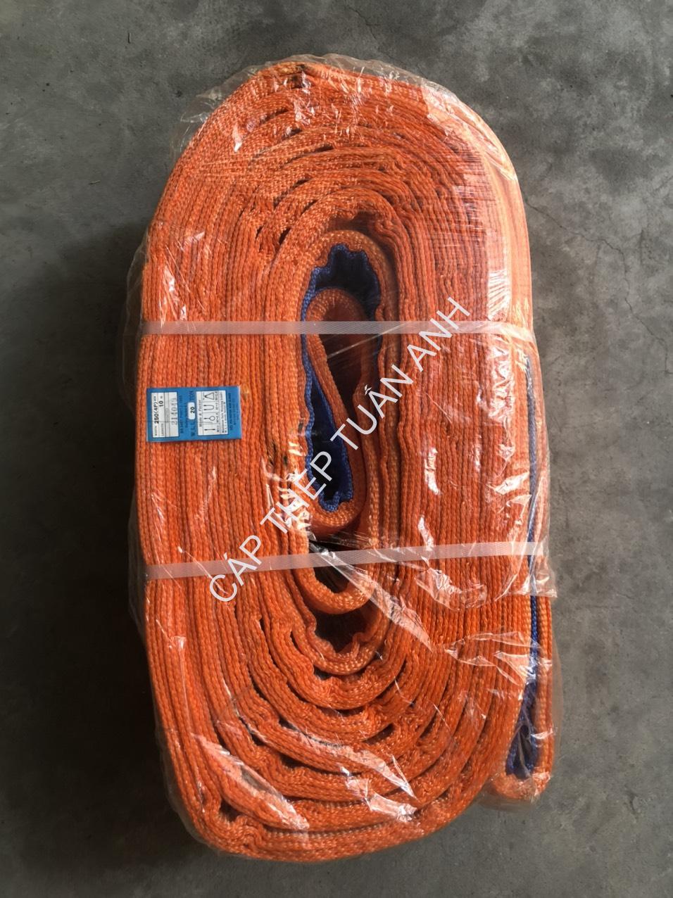 Dây cáp vải cẩu hàng 20 tấn cáp cẩu hàng 20 bản dệt