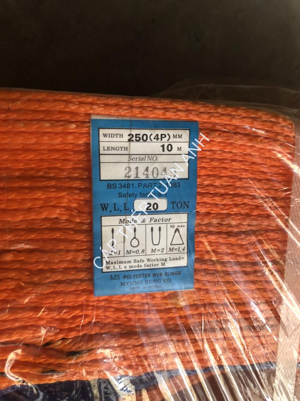 Dây cáp vải cẩu hàng 20 tấn dây cáp vải cẩu hàng 20 tấn