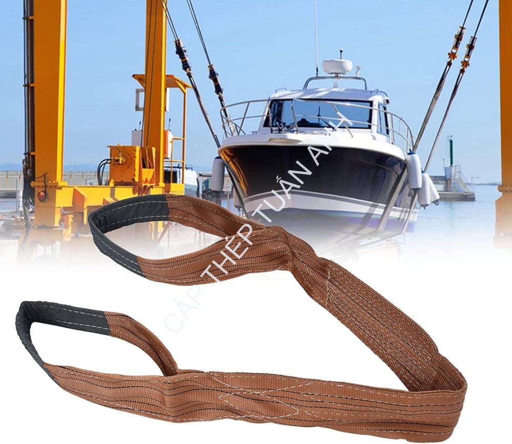 Cáp vải cẩu hàng 6 tấn 2M,3M,4M,5M,6M,8M ứng dụng cáp vải 6 tấn